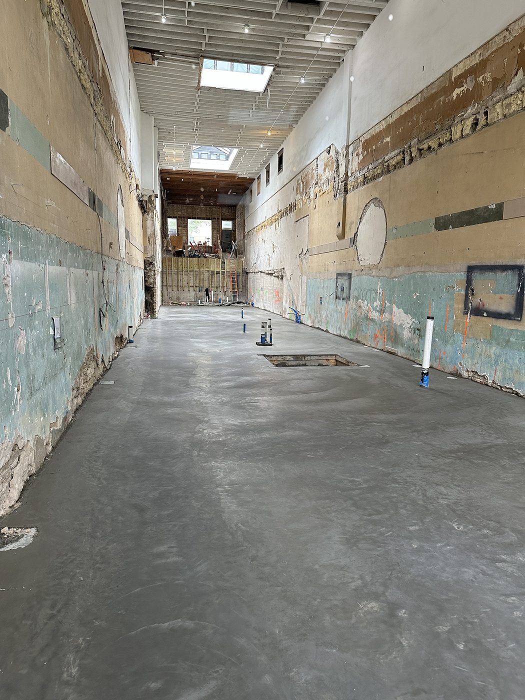 Finished interior concrete floor at the Jupiter Supper Club on Congress Avenue
